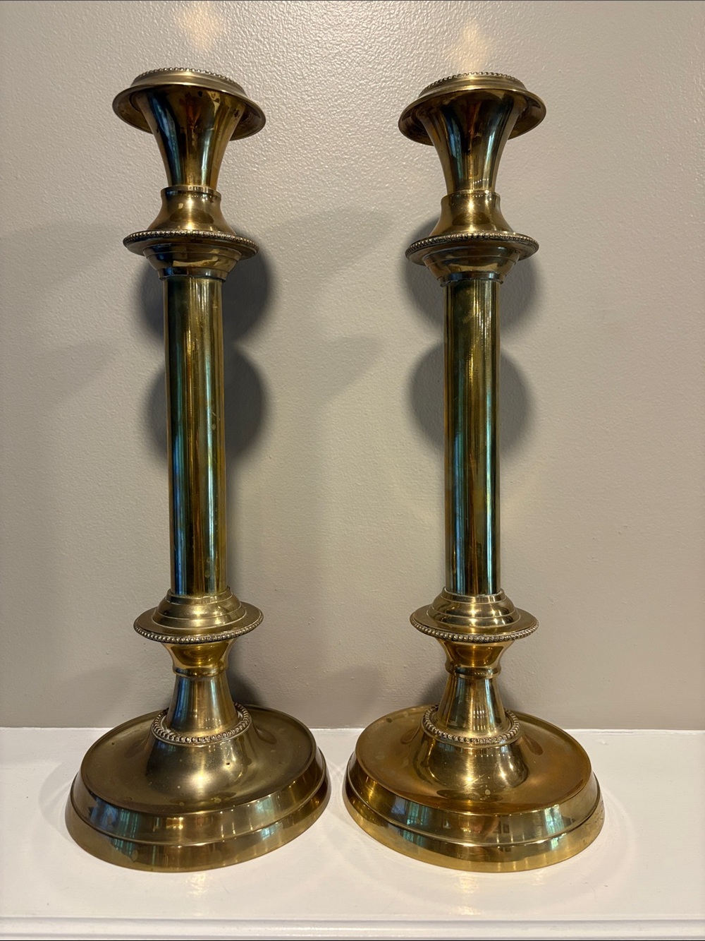 XL 16" Brass Decorative Candlestick Pair Made in India